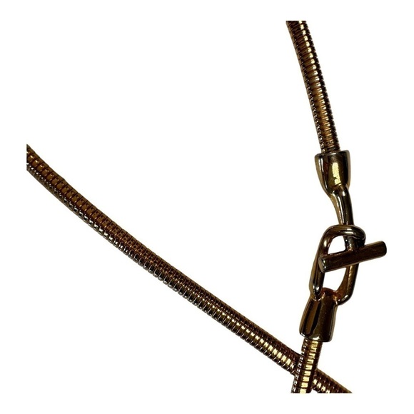 Vintage Skinny Gold Stretch Belt with T Buckle - Picture 2 of 3